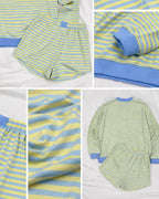 Striped Color Block Lounge Set