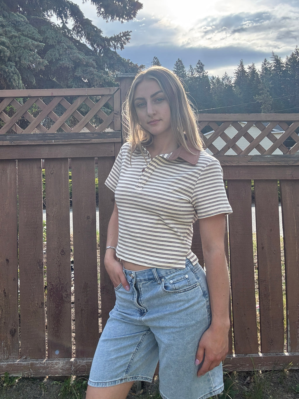Everyday Stripe Collar Top