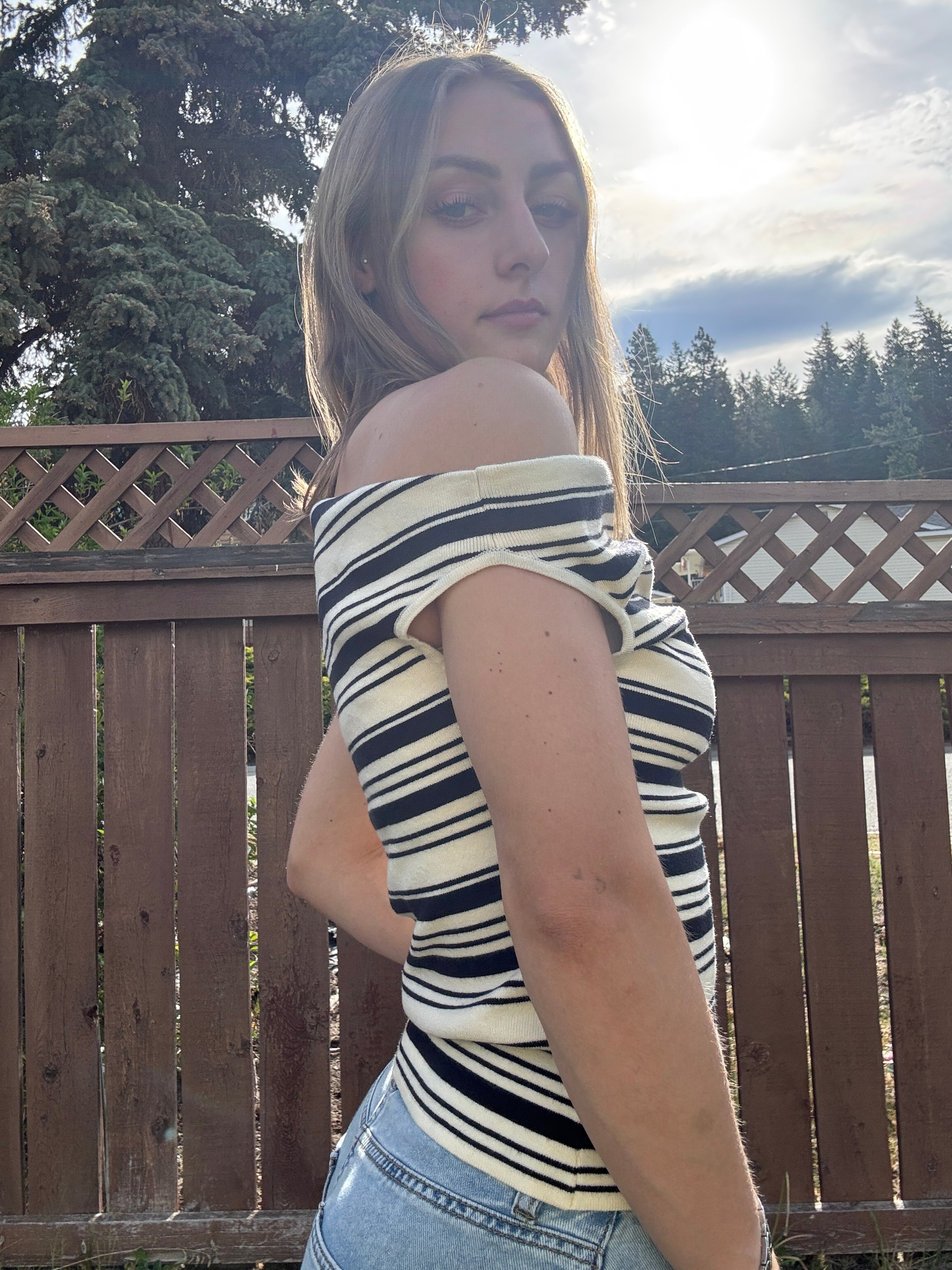 Asymmetrical Stripe Top