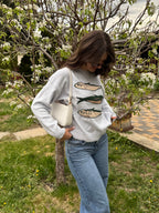 Baby Blue Round Neck Sardine Sweater