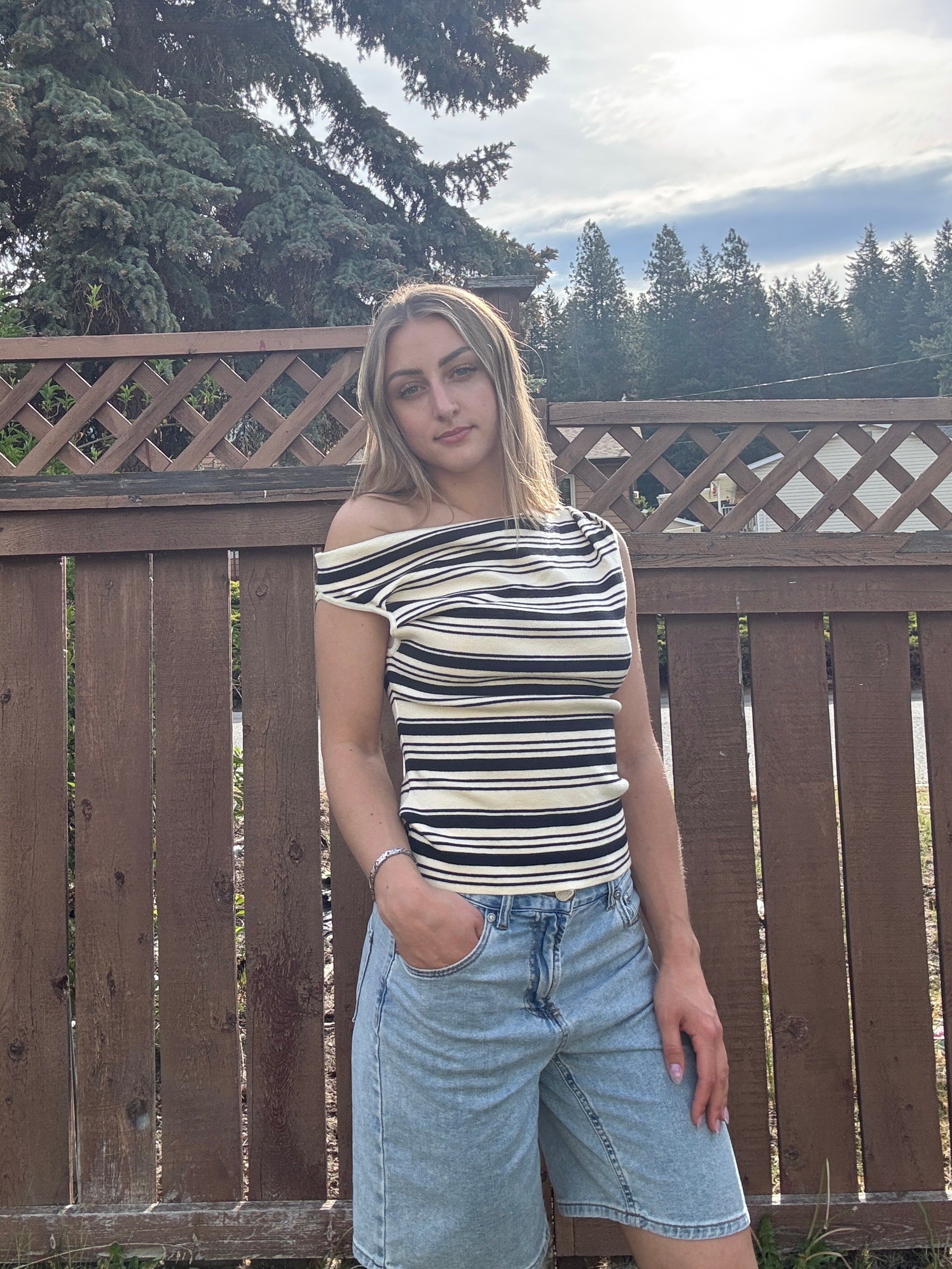 Asymmetrical Stripe Top