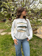 Baby Blue Round Neck Sardine Sweater