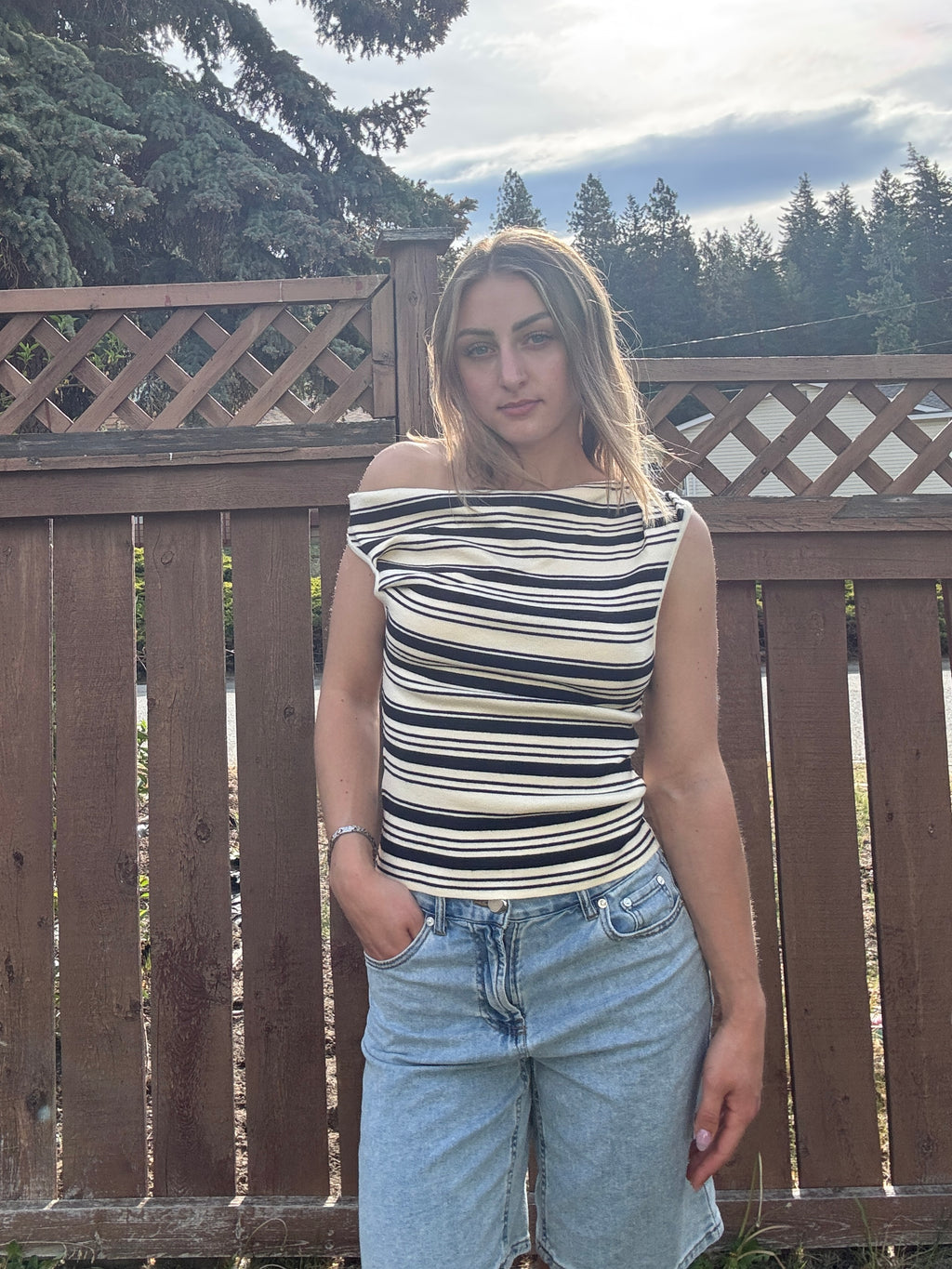 Asymmetrical Stripe Top