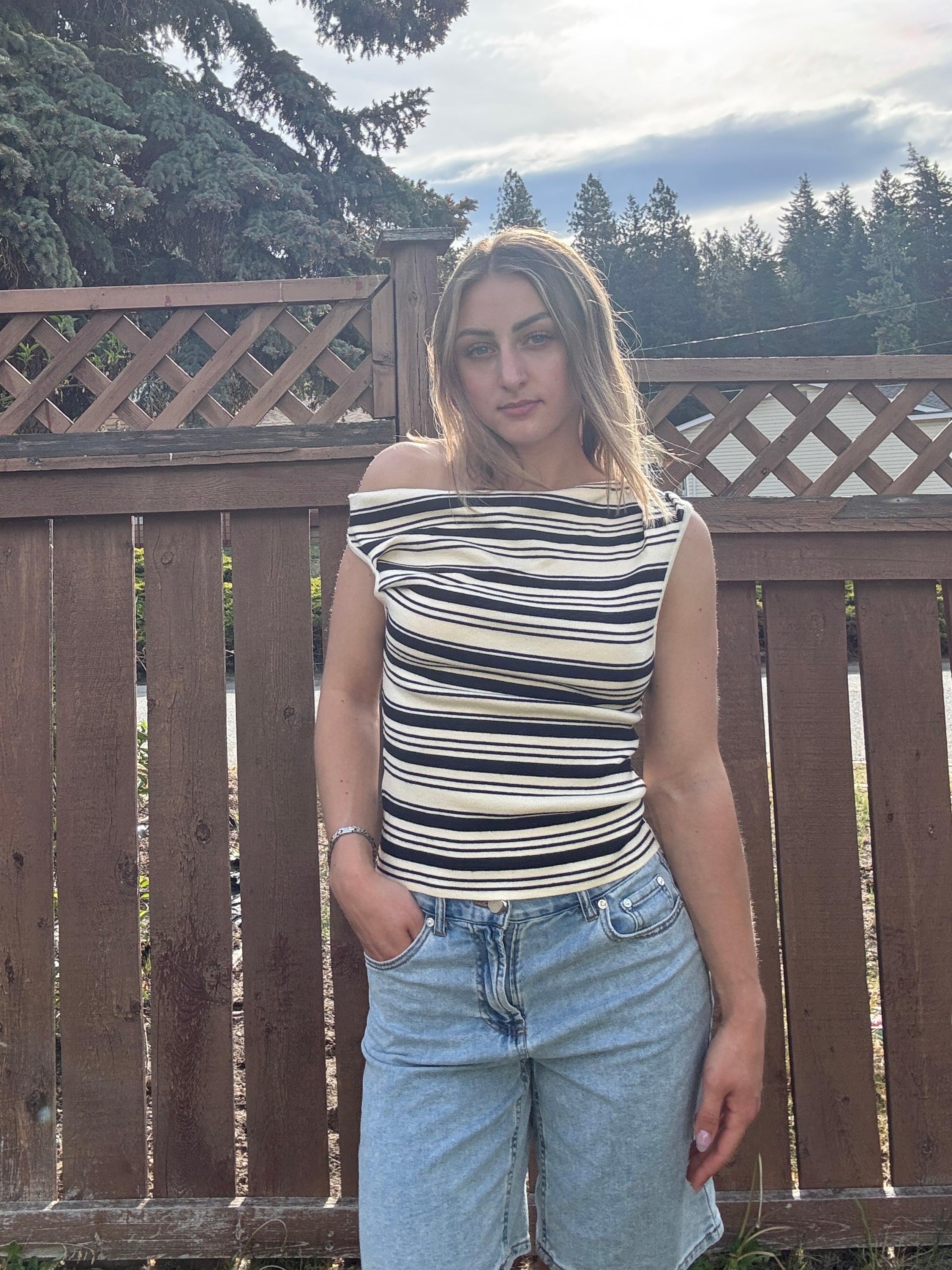 Asymmetrical Stripe Top