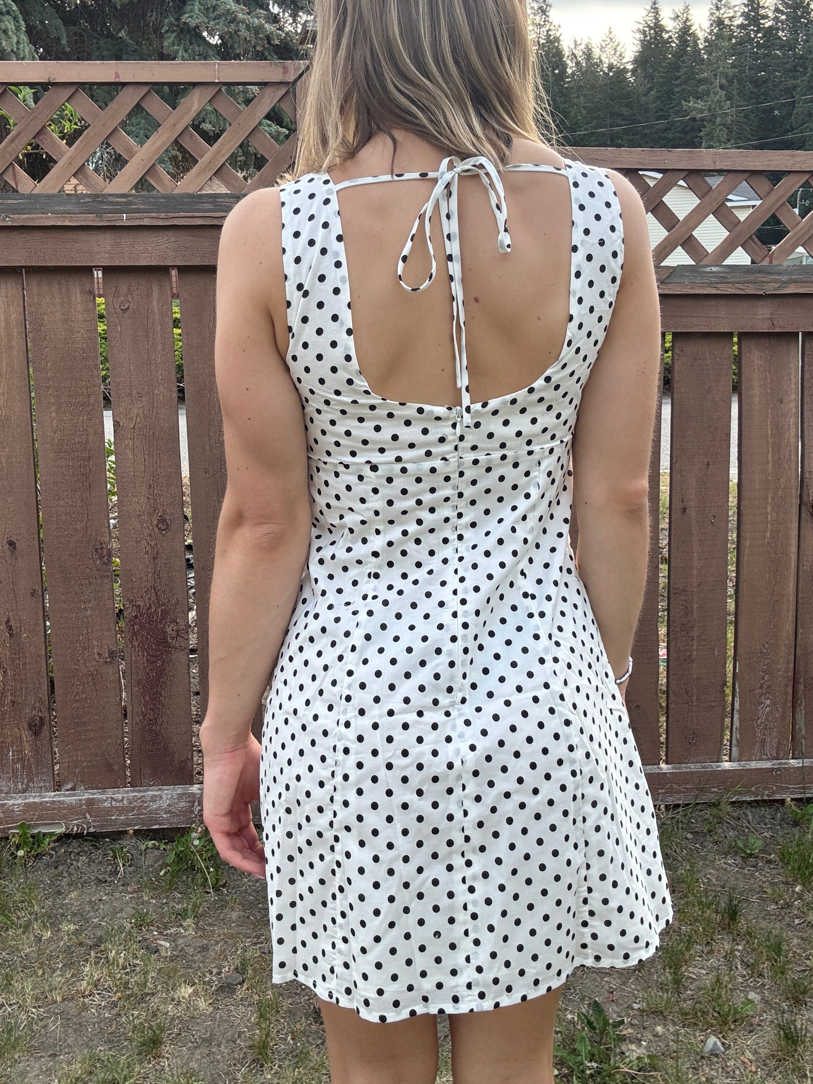 Polka Dot Boat Neck Dress