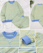 Striped Color Block Lounge Set
