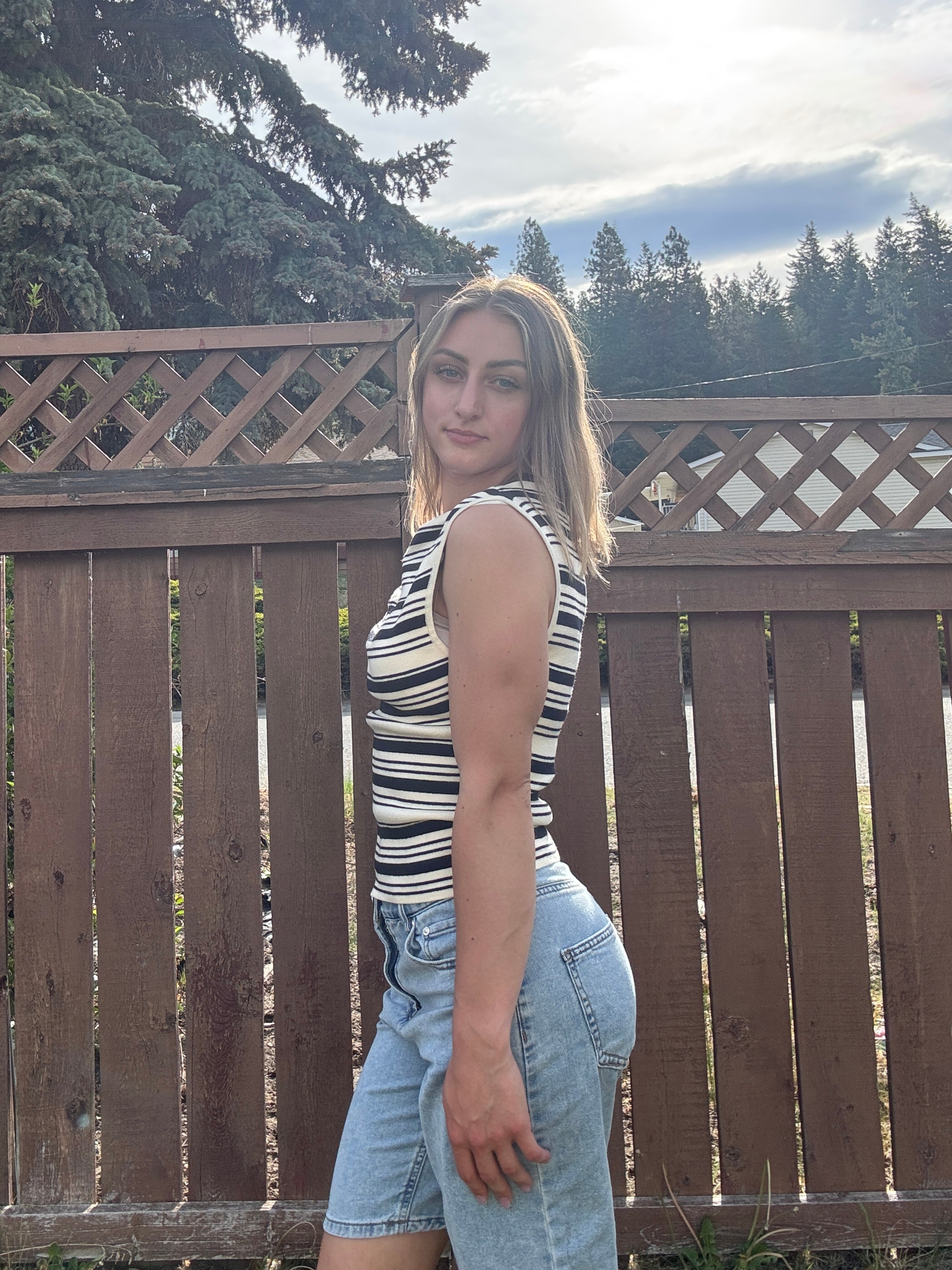 Asymmetrical Stripe Top