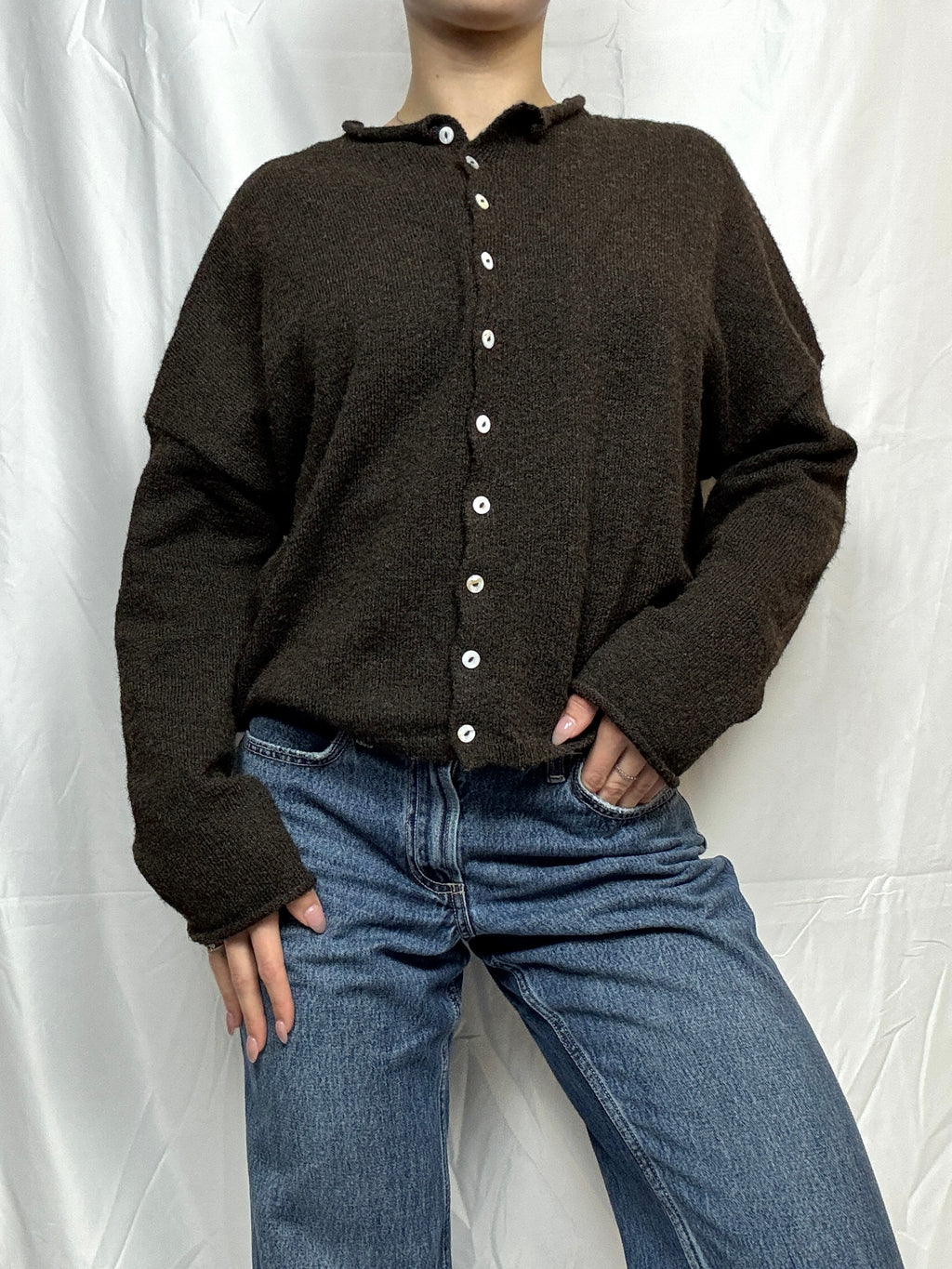 Dark Brown Essential Layer Cardigan