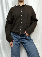 Dark Brown Essential Layer Cardigan