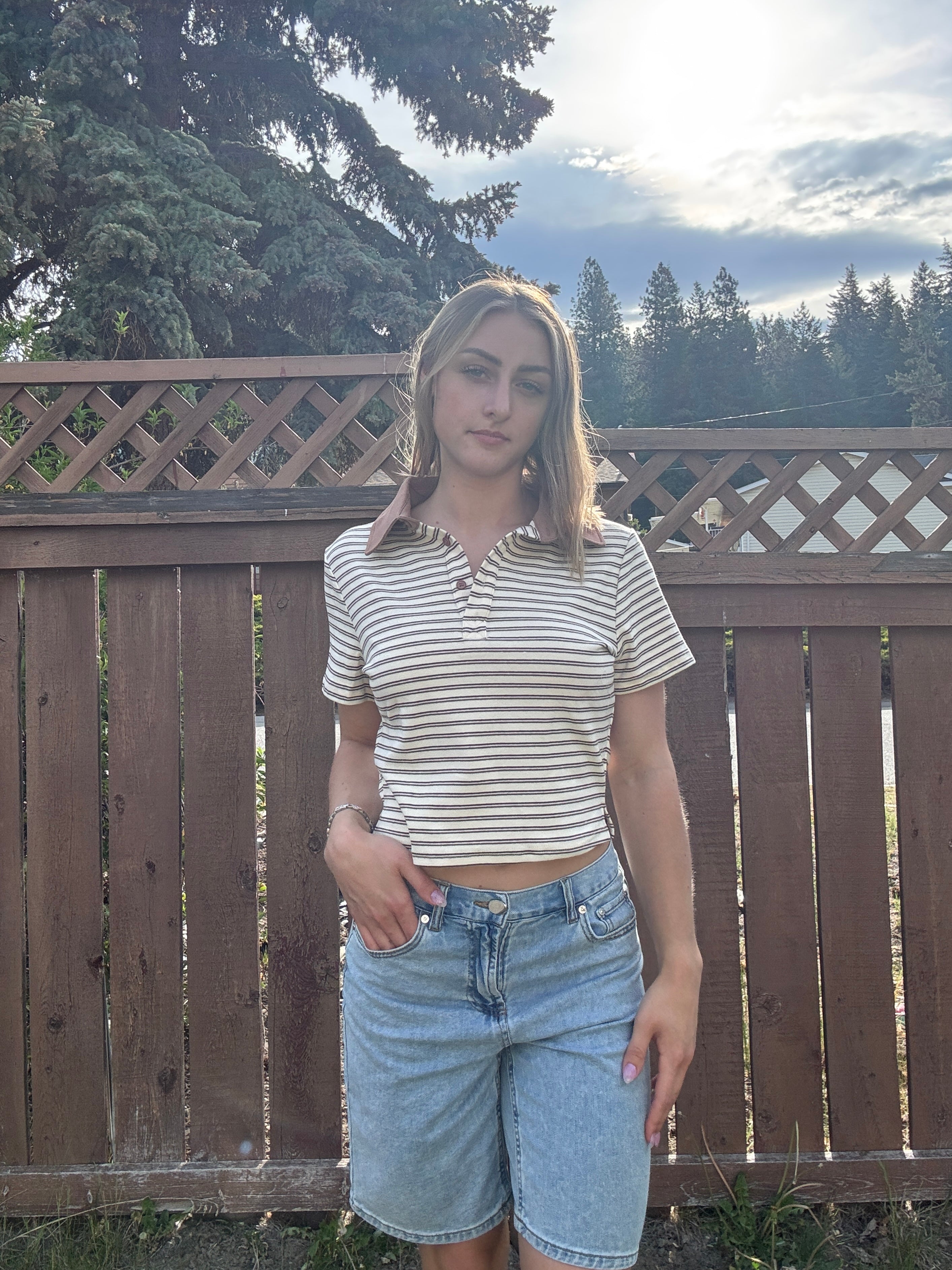Everyday Stripe Collar Top