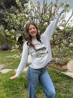 Baby Blue Round Neck Sardine Sweater
