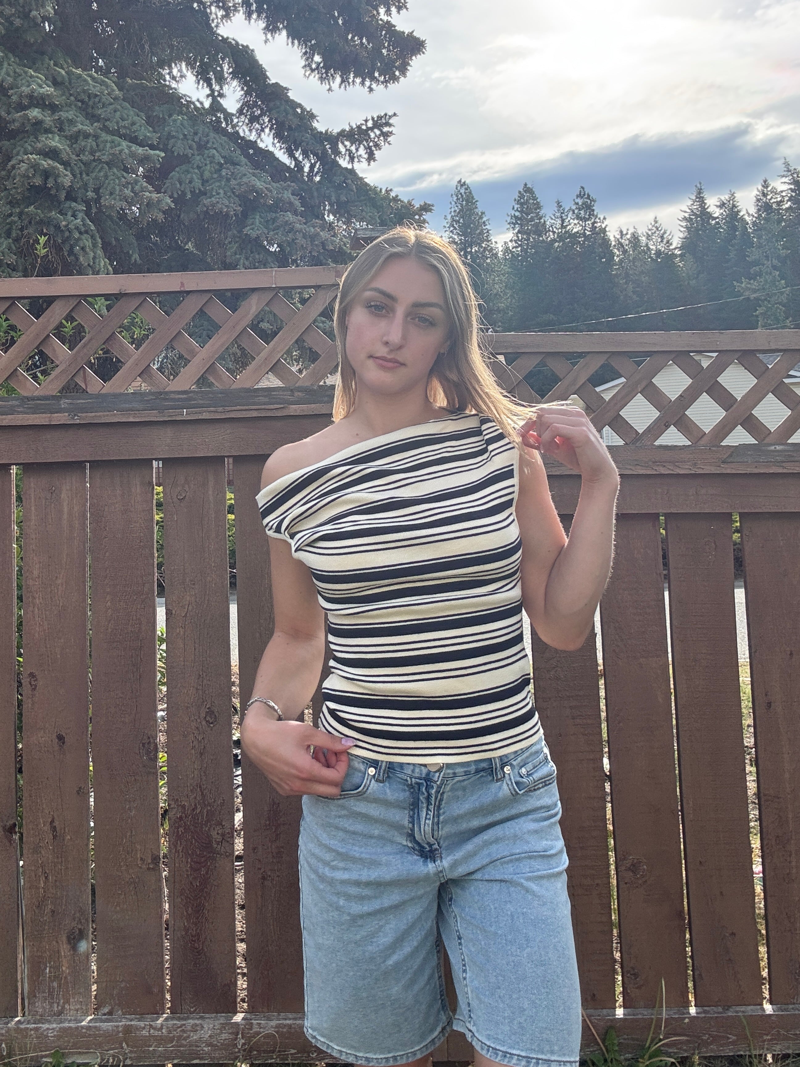 Asymmetrical Stripe Top