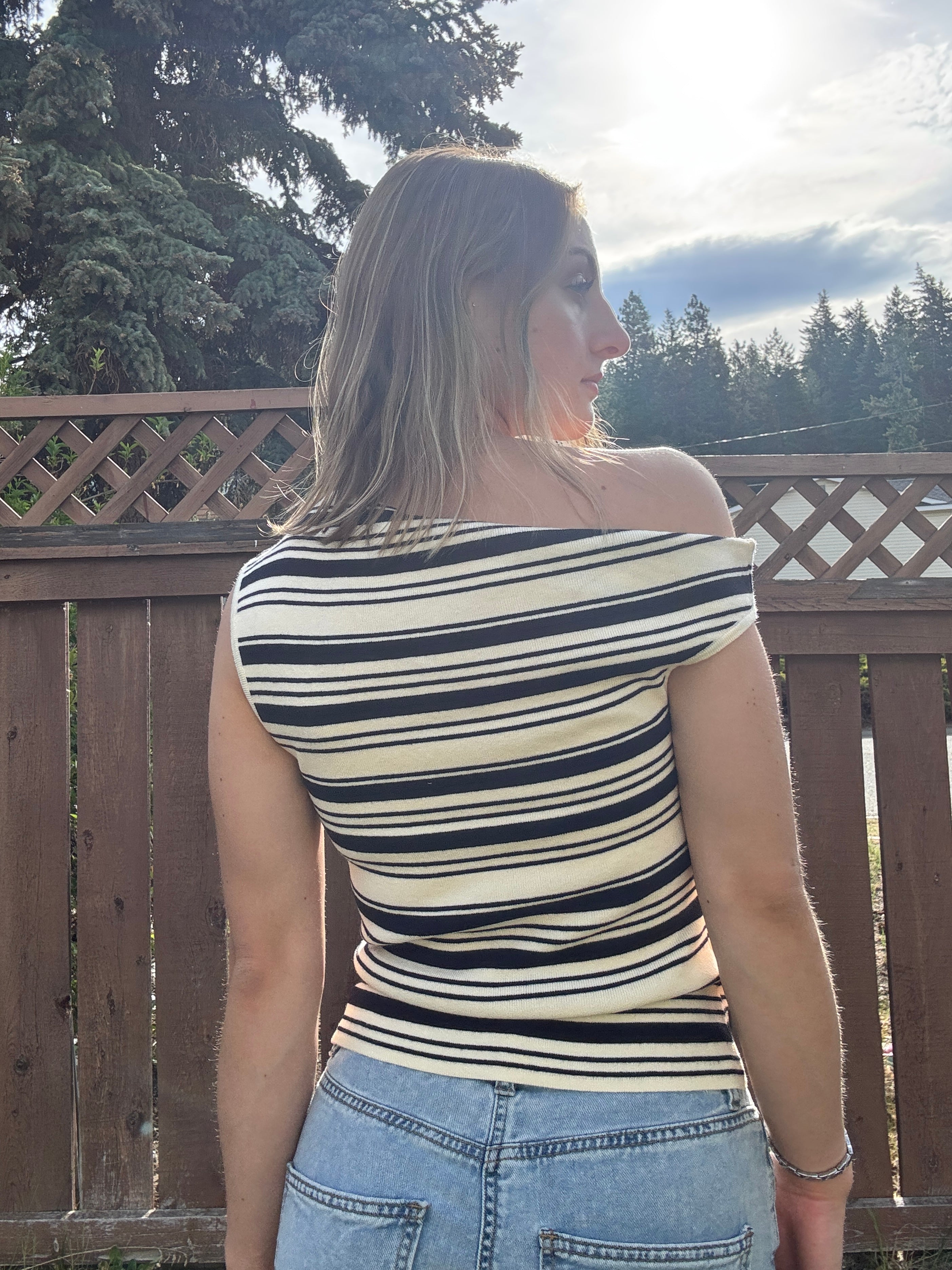 Asymmetrical Stripe Top