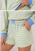 Striped Color Block Lounge Set