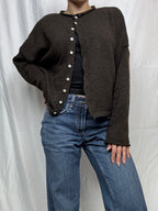 Dark Brown Essential Layer Cardigan