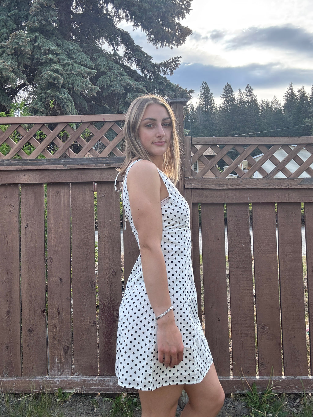 Polka Dot Boat Neck Dress