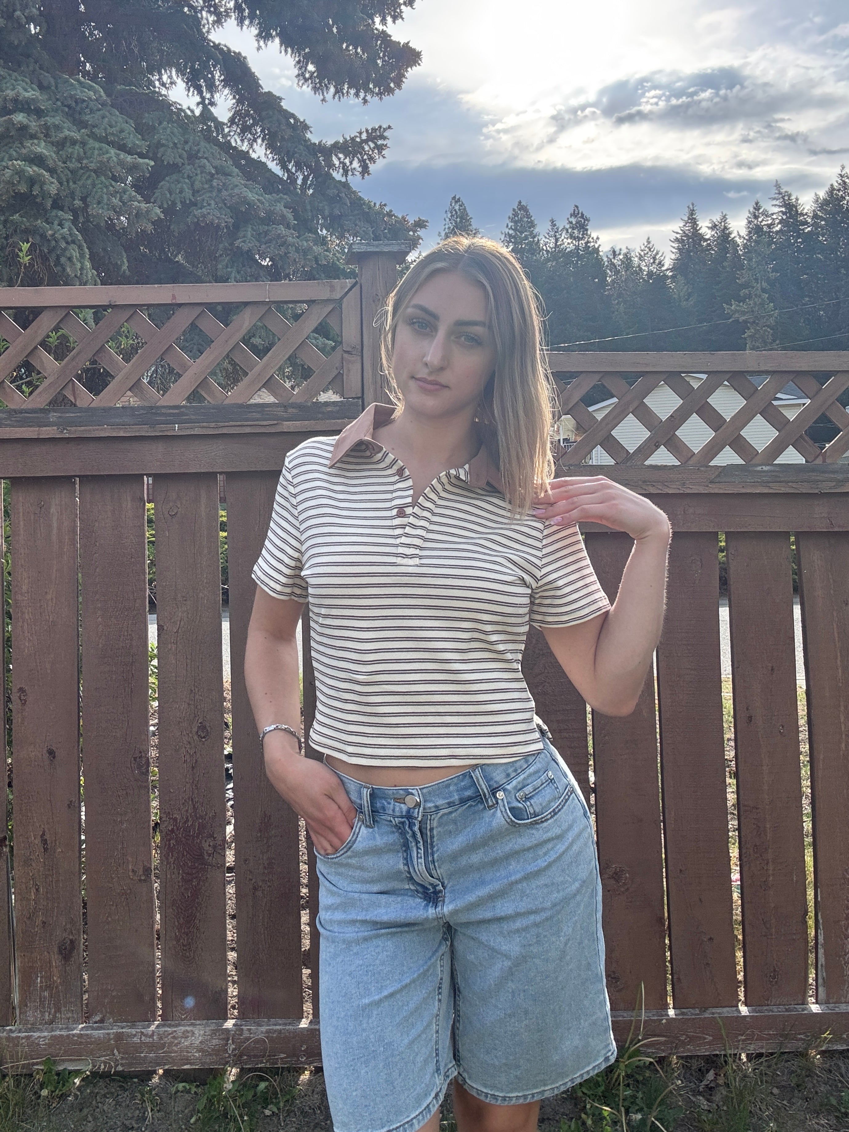 Everyday Stripe Collar Top