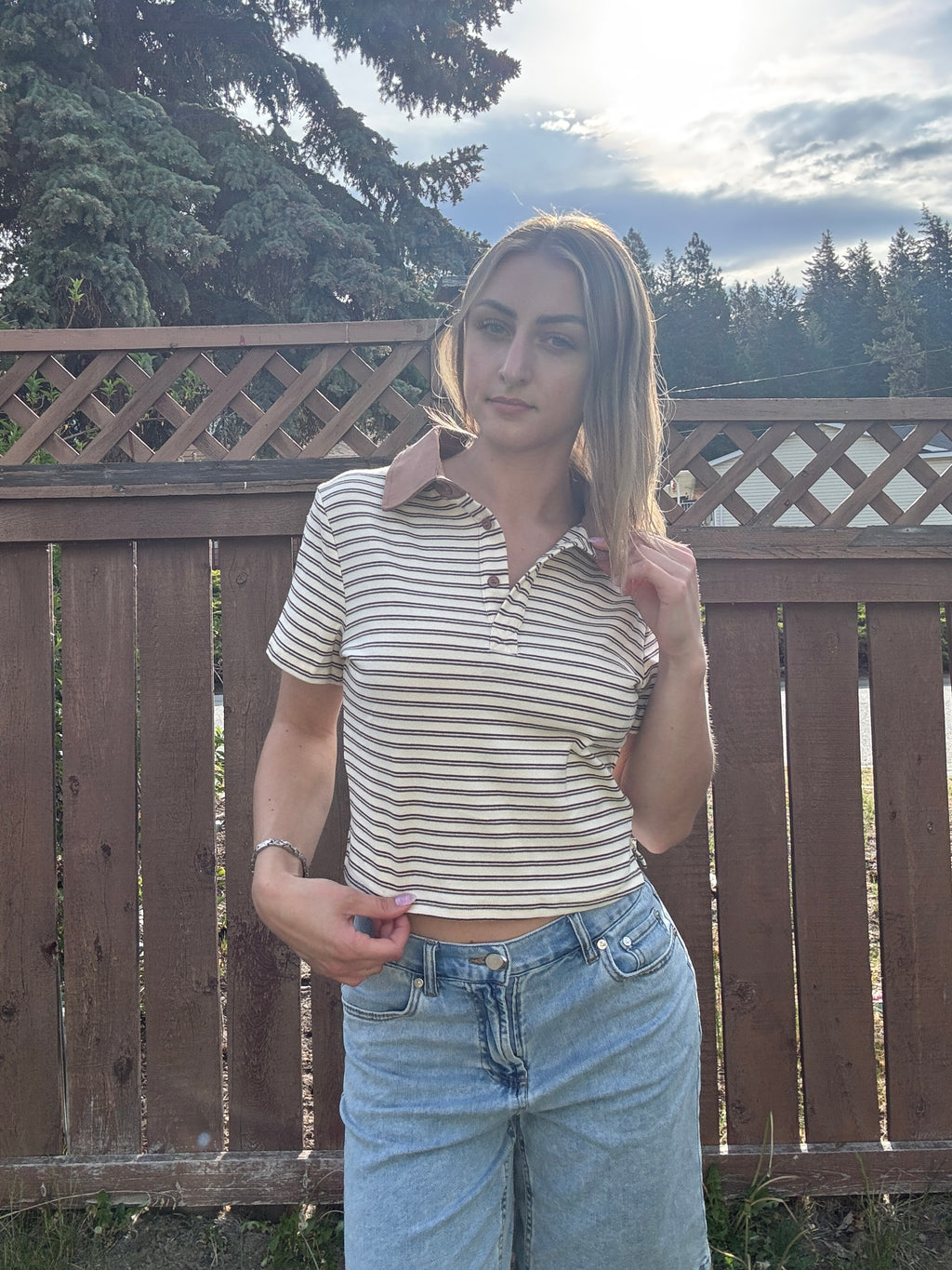 Everyday Stripe Collar Top