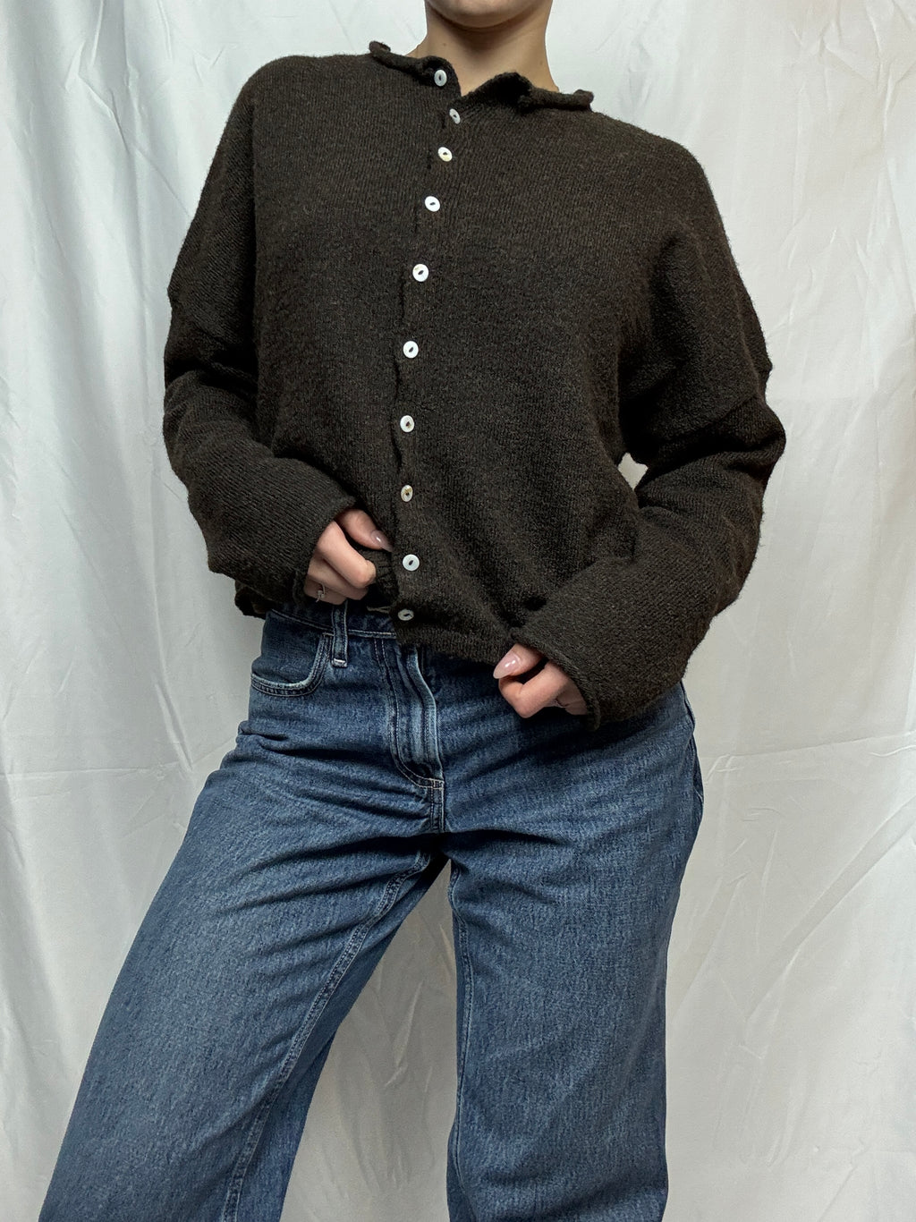 Dark Brown Essential Layer Cardigan