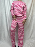Rose Striped Long Sleeve Lounge Set