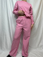 Rose Striped Long Sleeve Lounge Set