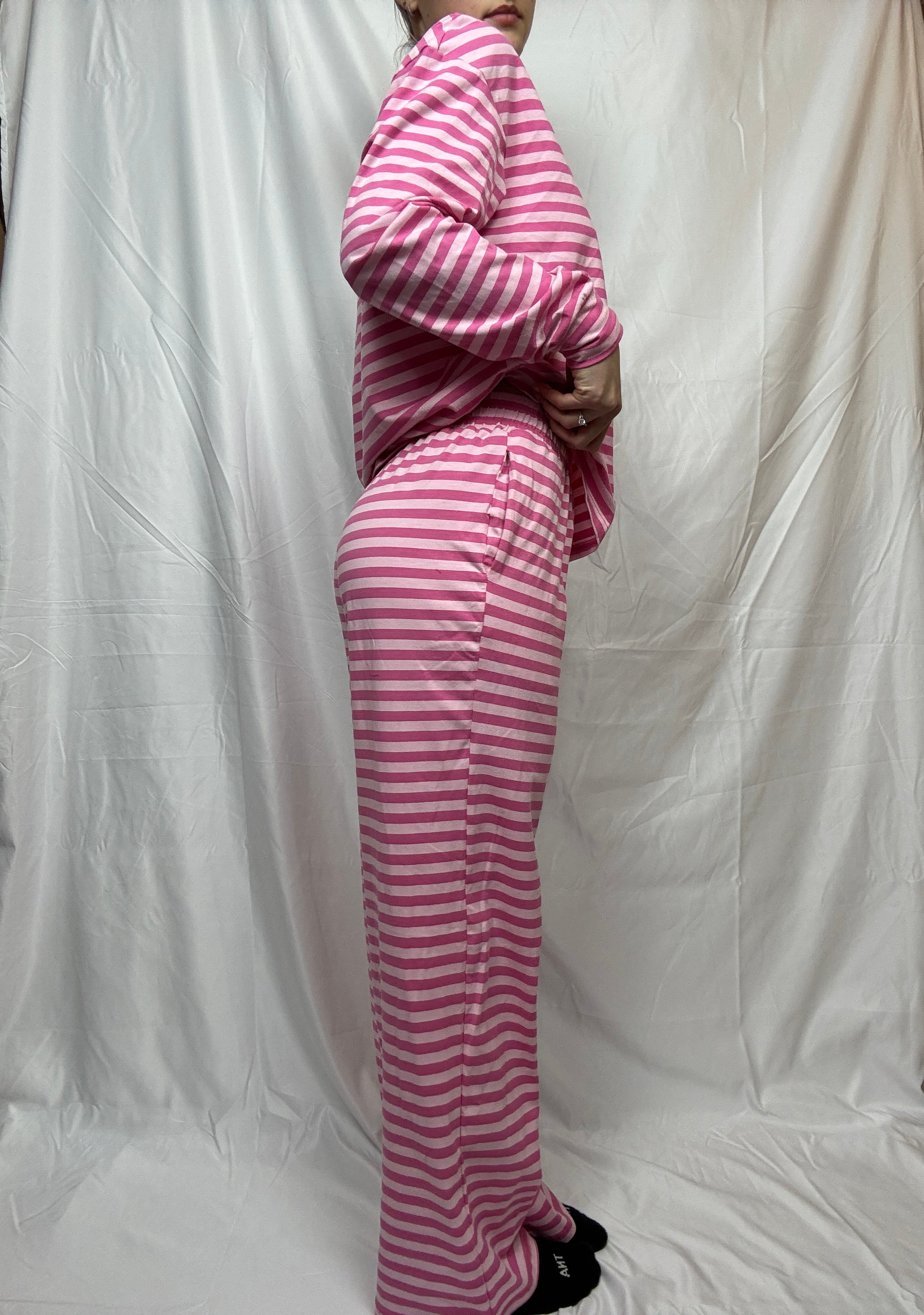 Rose Striped Long Sleeve Lounge Set