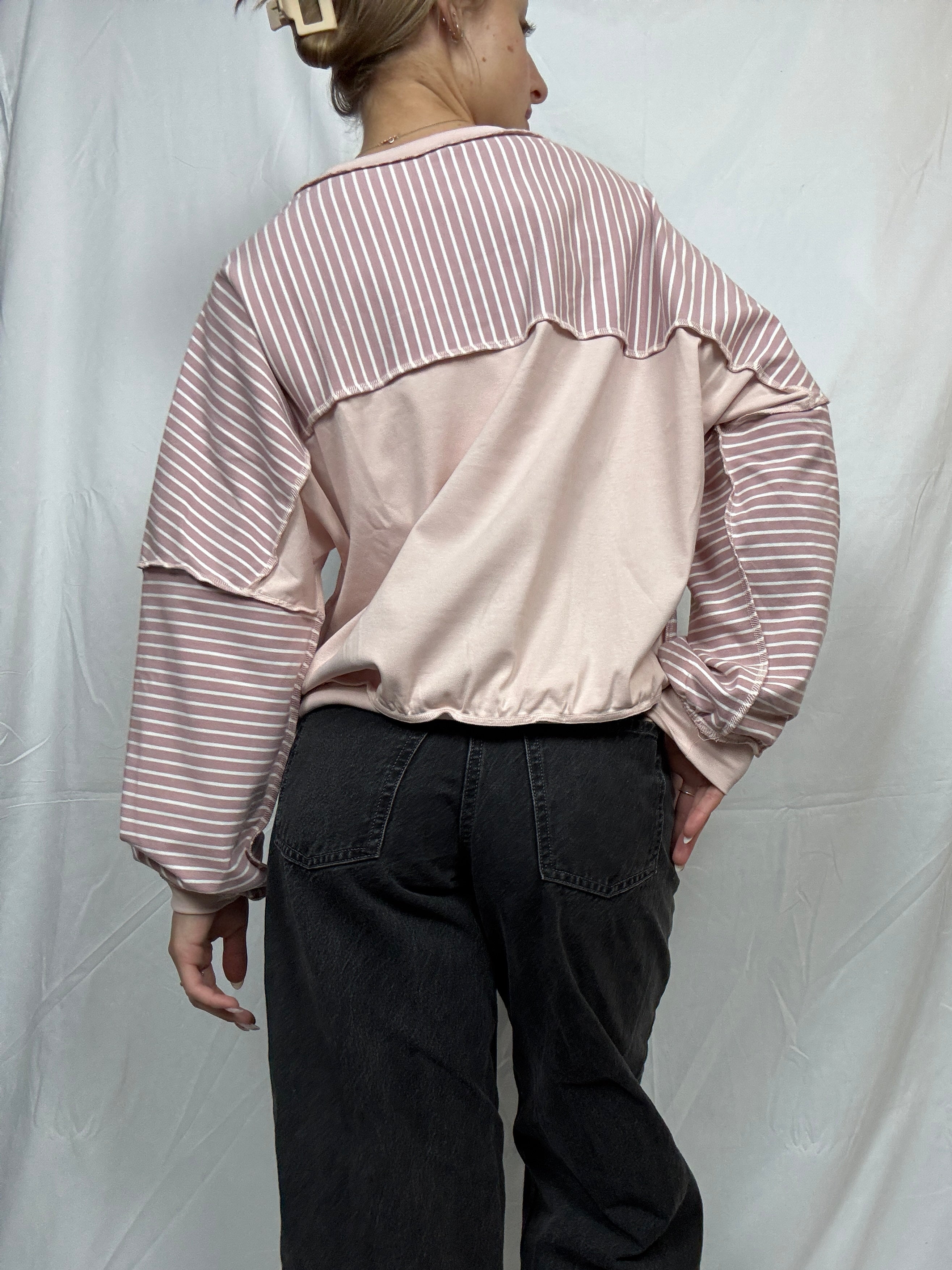 Pink Stripe Everyday Crewneck