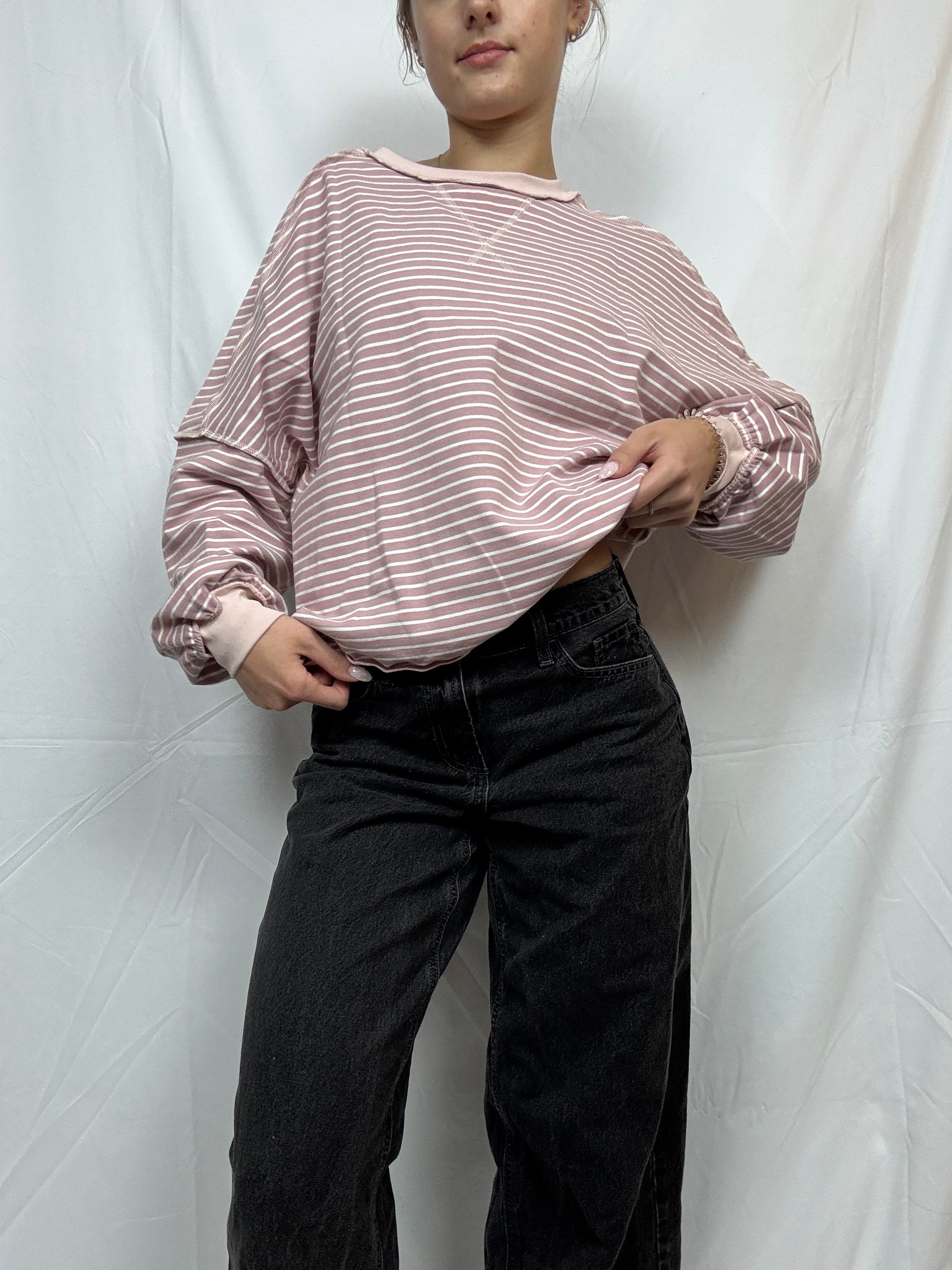 Pink Stripe Everyday Crewneck