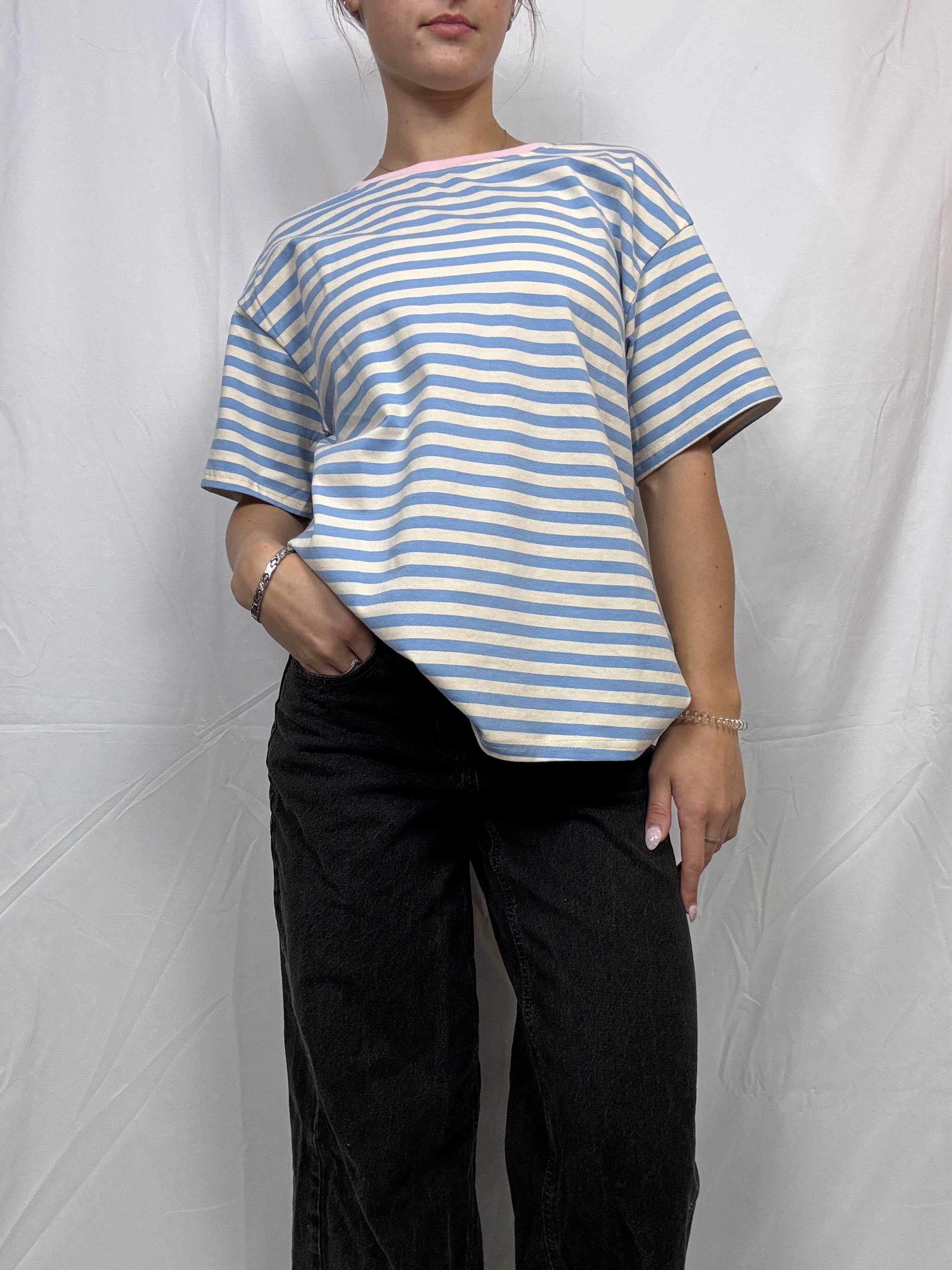 Sky Blue Stripe Everyday Tee