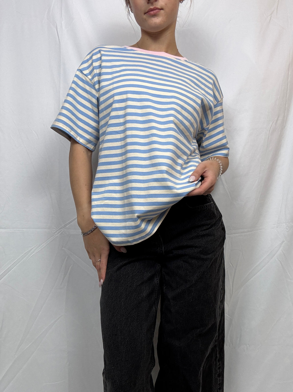 Sky Blue Stripe Everyday Tee