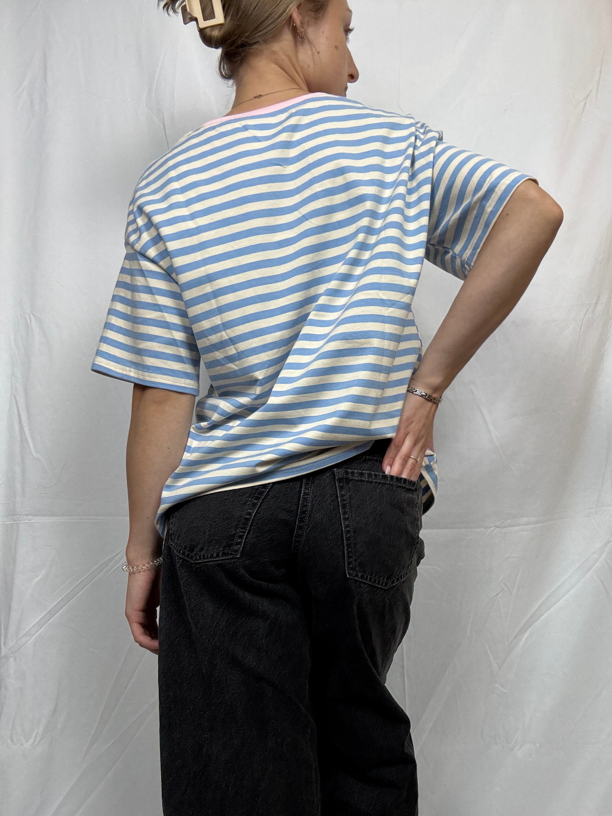Sky Blue Stripe Everyday Tee