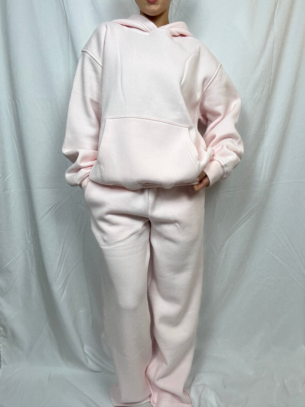 Cloud Fleece Wide Leg Sweatpants in Baby Pink