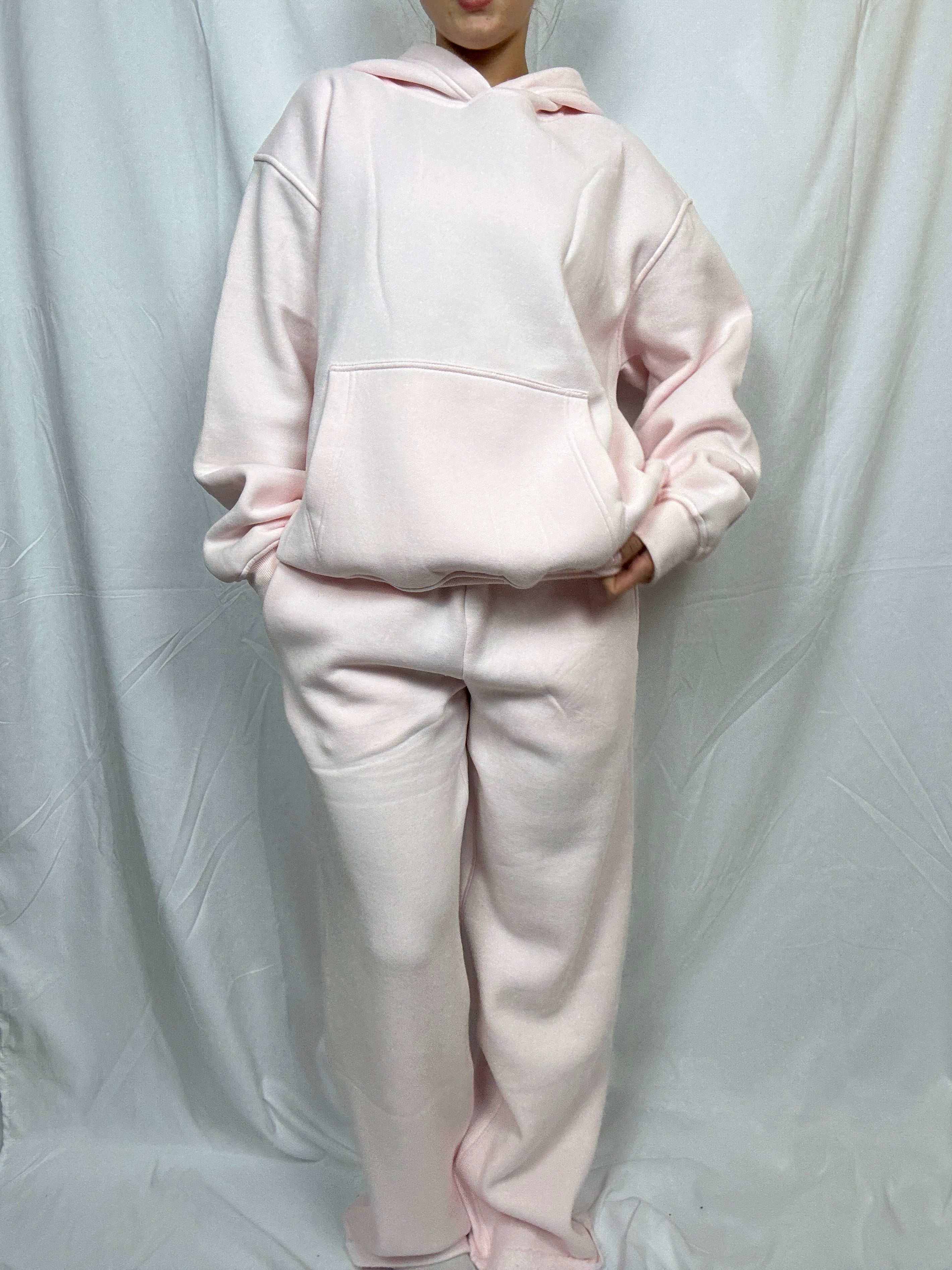 Cloud Fleece Wide Leg Sweatpants in Baby Pink