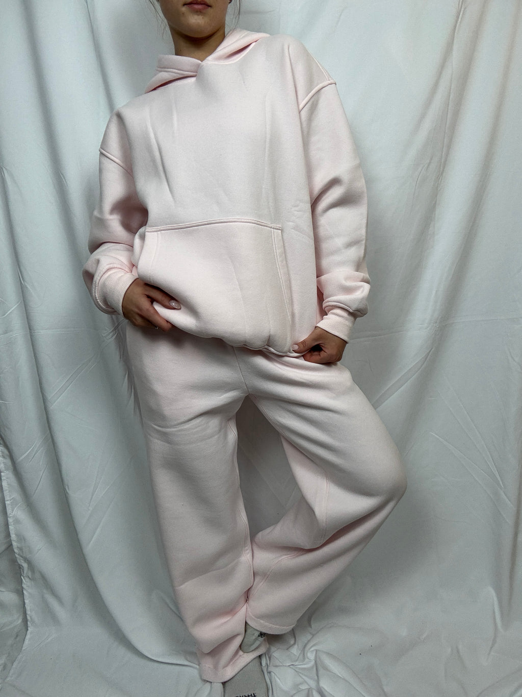 Cloud Fleece Wide Leg Sweatpants in Baby Pink