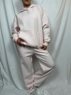 Cloud Fleece Wide Leg Sweatpants in Baby Pink