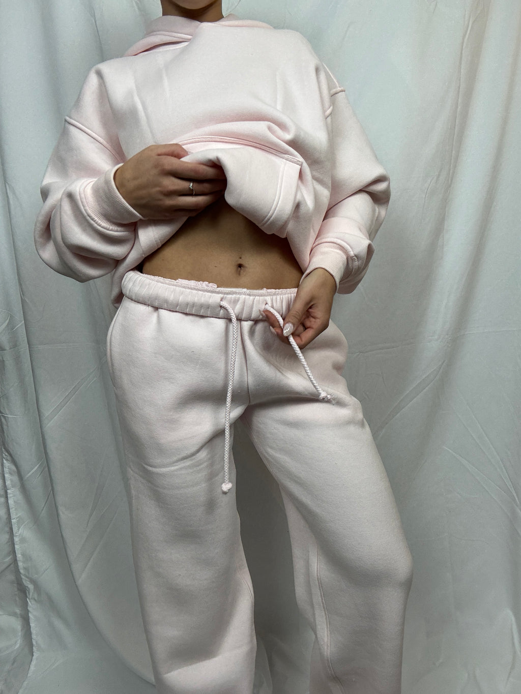 Cloud Fleece Wide Leg Sweatpants in Baby Pink