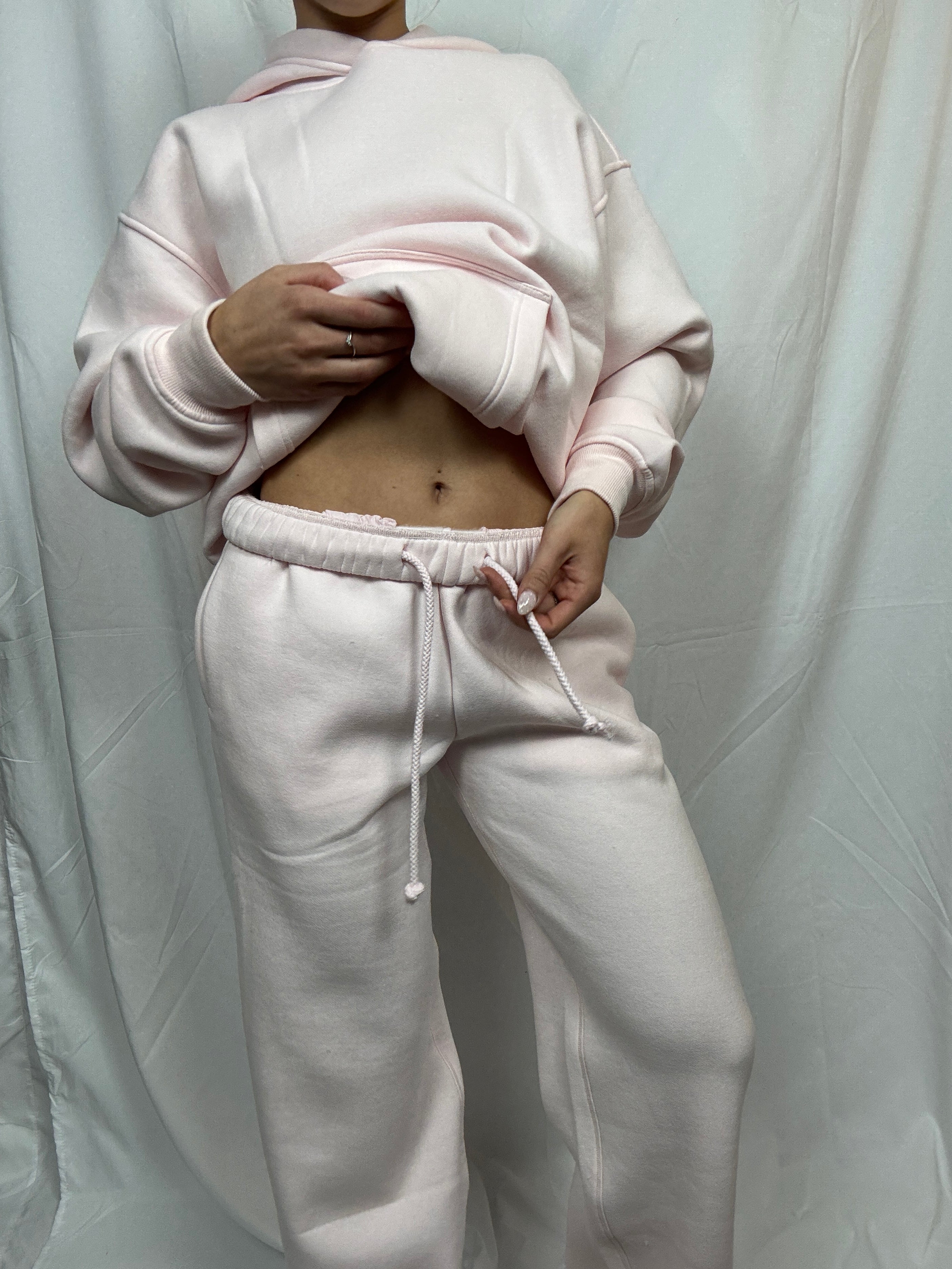 Cloud Fleece Wide Leg Sweatpants in Baby Pink