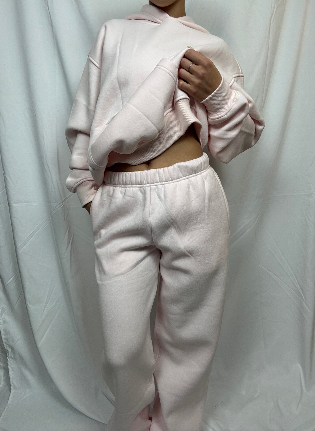 Cloud Fleece Wide Leg Sweatpants in Baby Pink