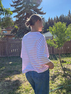 The Sunday Stripe Oversized Tee- baby pink