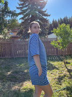 Ocean Blue Coastal Stripe Lounge Set