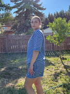 Ocean Blue Coastal Stripe Lounge Set