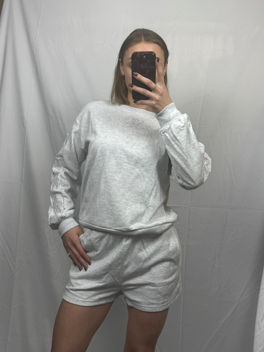 Bow Embroidered Lounge Set