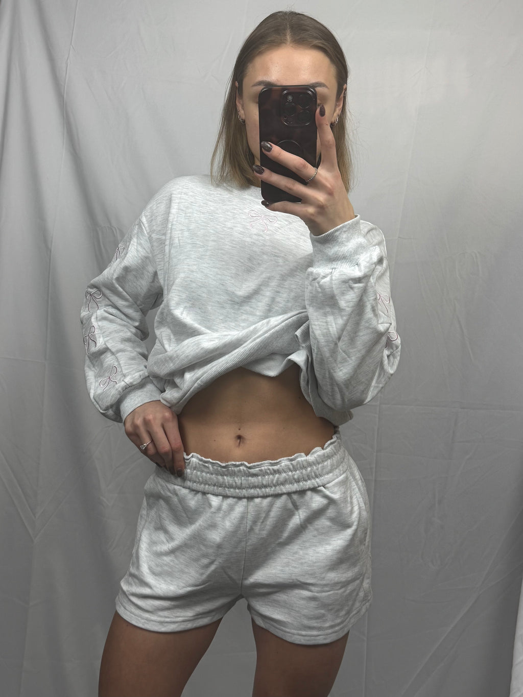 Bow Embroidered Lounge Set