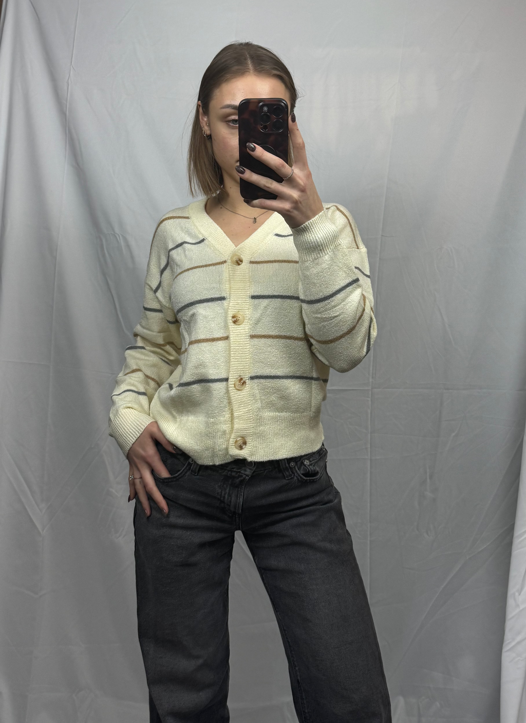 Striped V-Neck Sweater