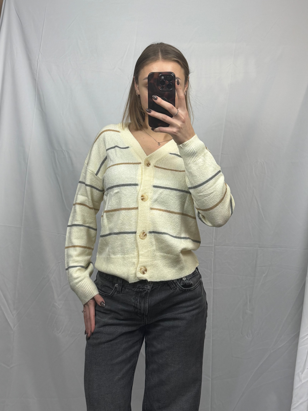 Striped V-Neck Sweater